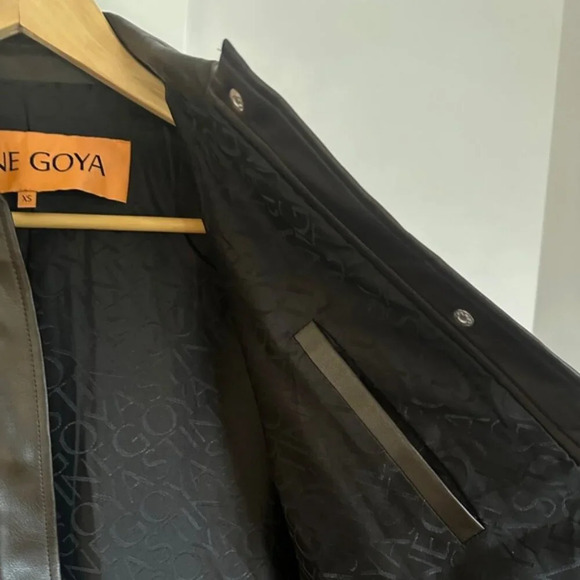 NEW Stine Goya Straight Sleeve Faux Leather Jacket in Chocolate Brown | size XS - Picture 10 of 10